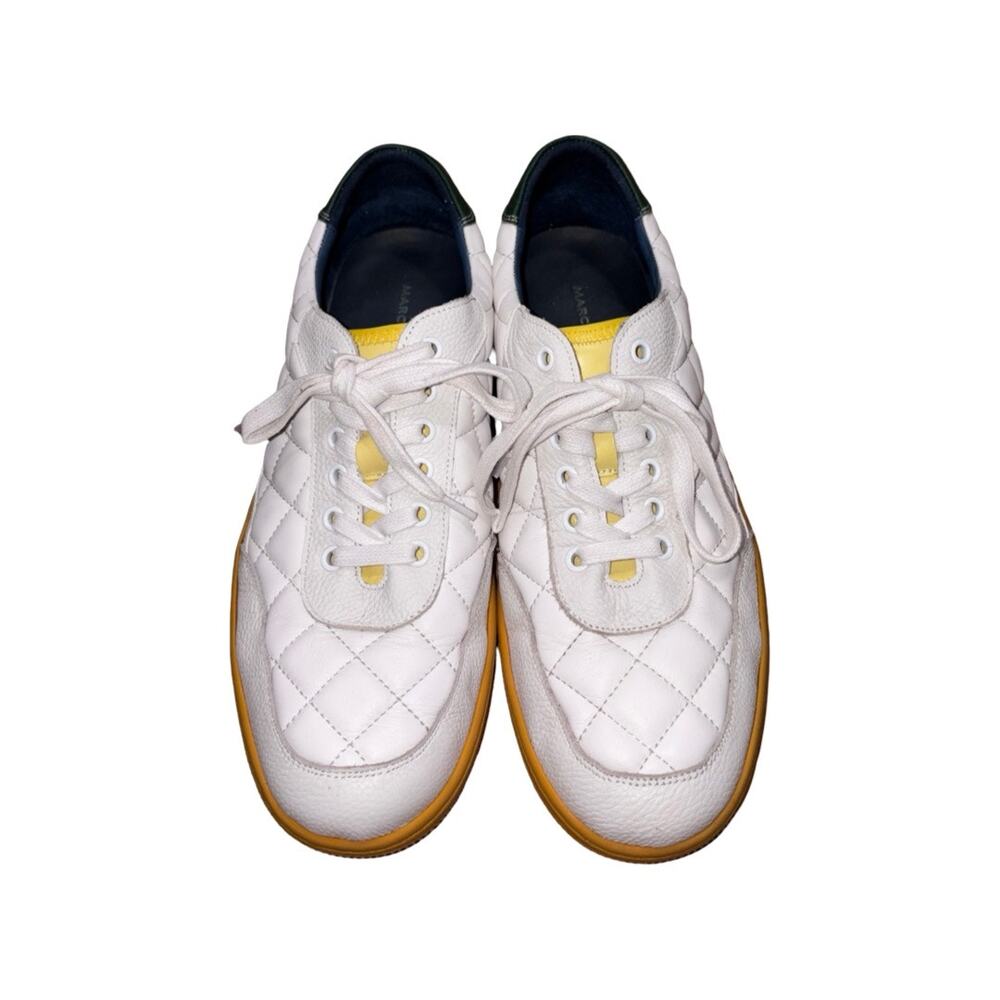 Marc Nolan Varro White Quilted Leather Sneakers    Size: 11